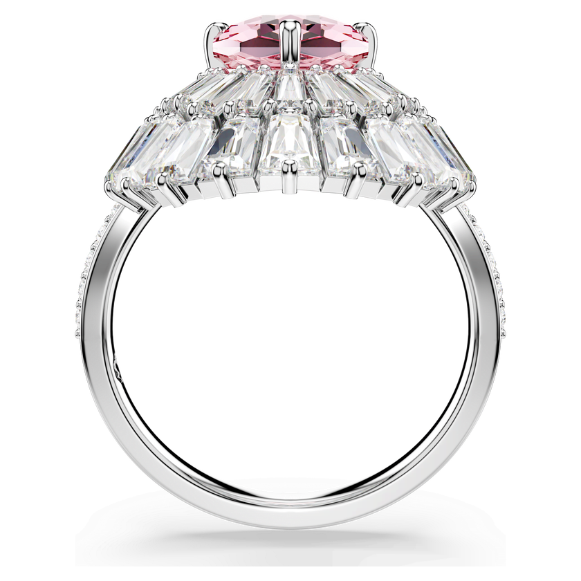 swarovski idyllia cocktail ring  mixed cuts  shell  pink  rhodium plated