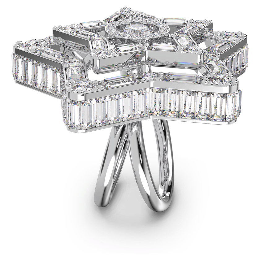 swarovski stella ring white  rhodium plated