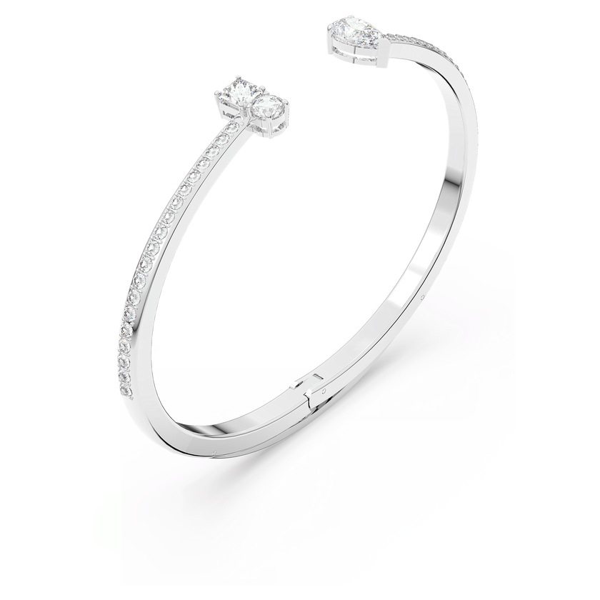 swarovski mesmera cuff  mixed cuts  white  rhodium plated
