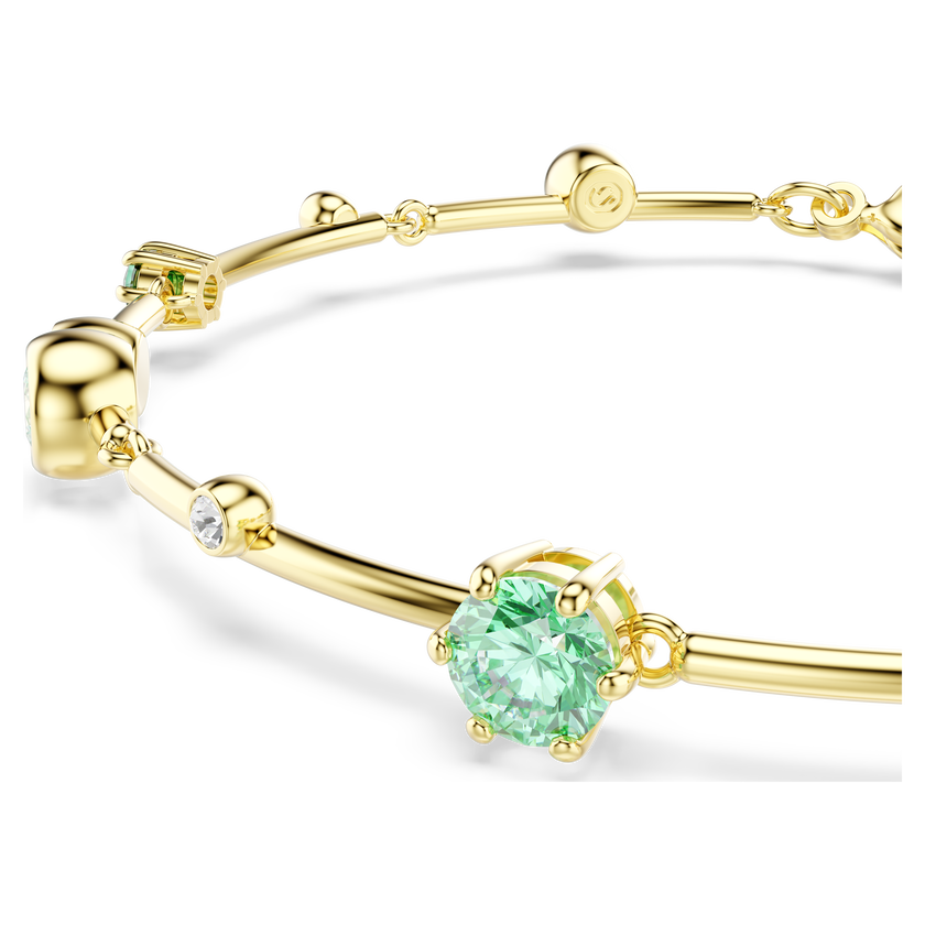swarovski constella bracelet  mixed cuts  green  gold tone plated