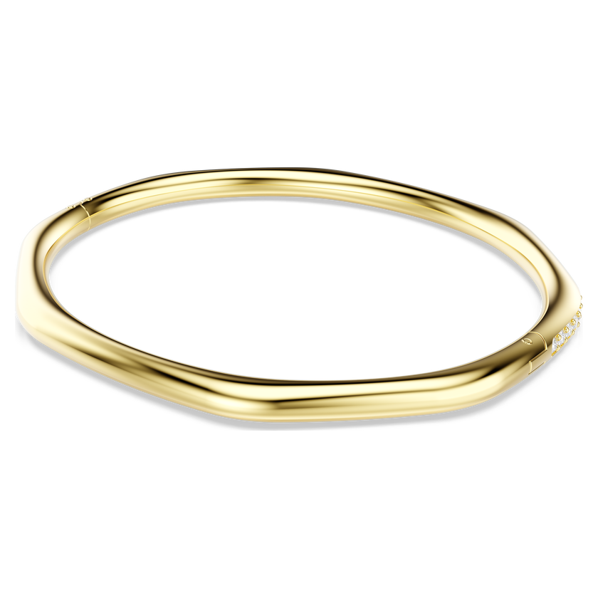swarovski dextera bangle  octagon shape  round cut  white  gold tone plated