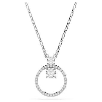 swarovski constella pendant  pav   round cut  white  rhodium plated