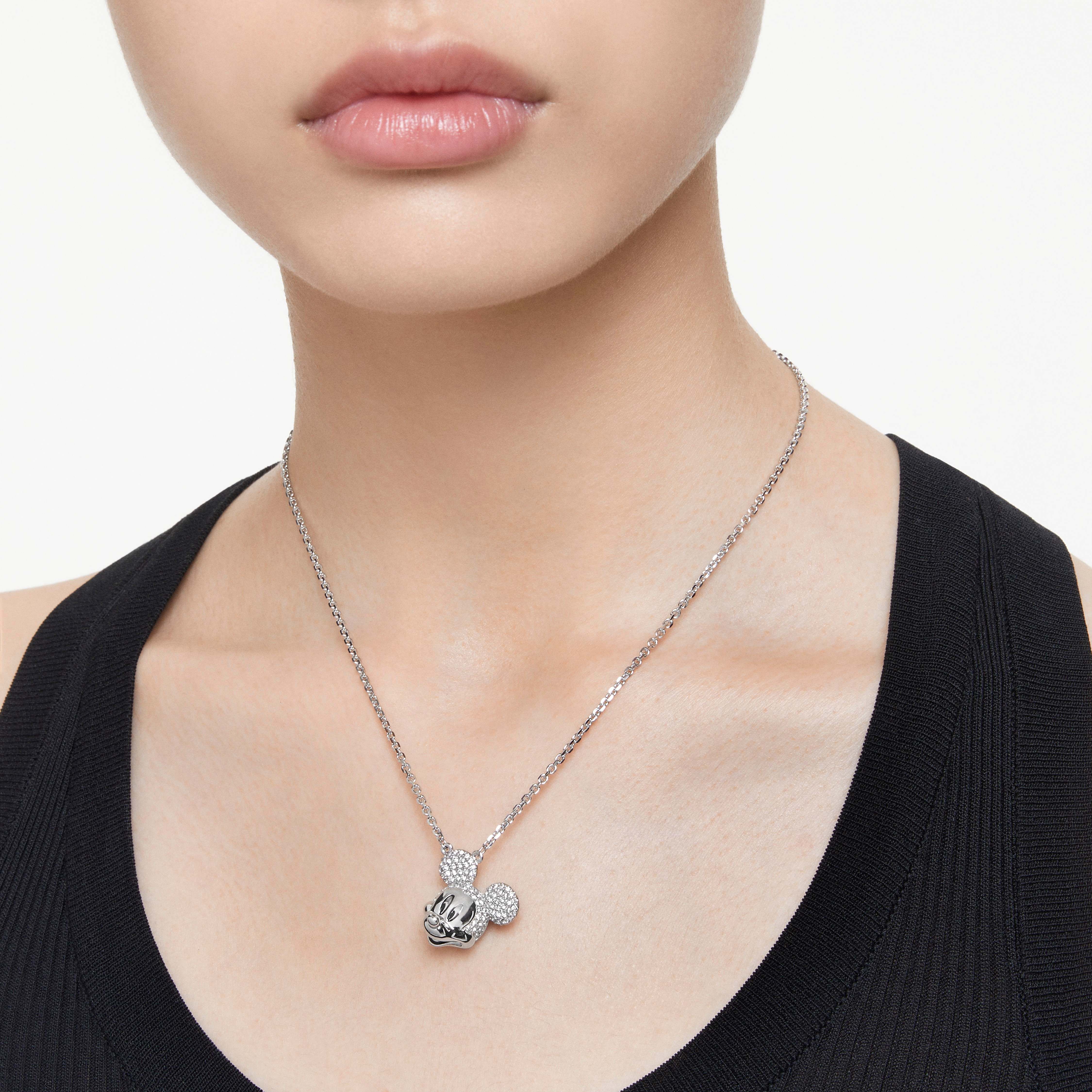 Buy Swarovski Disney Mickey Mouse pendant White Rhodium plated