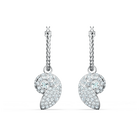 swarovski shell nautilus pierced earrings aqua rhodium plated