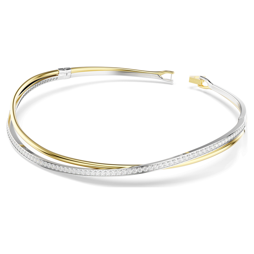 swarovski hyperbola choker  round cut  white  mixed metal finish