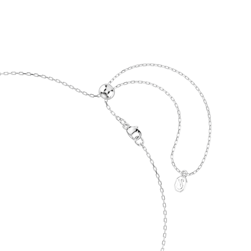 swarovski chroma necklace  mixed cuts  star  white  rhodium plated