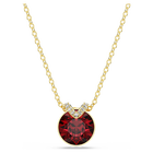 swarovski bella v pendant round cut red gold tone plated
