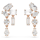 swarovski mesmera drop earrings mixed cuts white rose gold tone plated