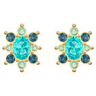 Lucky Goddess Pierced Earrings, Multi-colored, Gold-tone plated