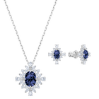Palace Set, Blue, Rhodium plated