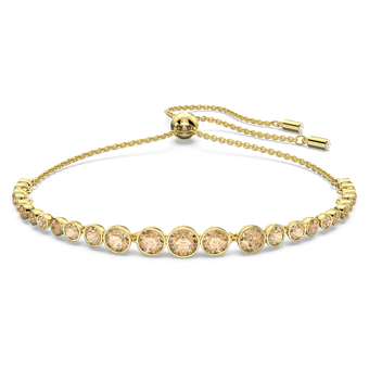 swarovski emily bracelet  mixed round cuts  gold tone  gold tone plated