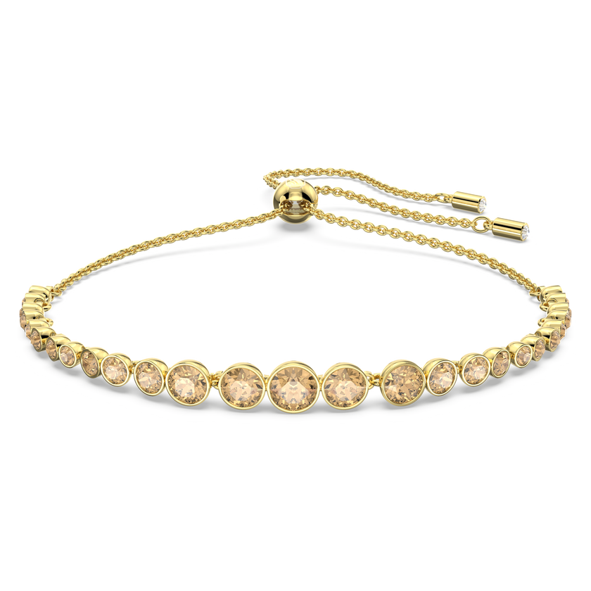swarovski emily bracelet  mixed round cuts  gold tone  gold tone plated
