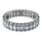 swarovski matrix ring  baguette cut  gray  ruthenium plated