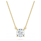 swarovski eternity solitaire pendant  lab grown diamonds 1 ct tw  round shape  18k yellow gold