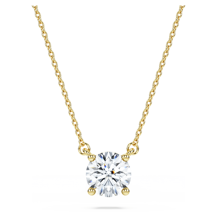 swarovski eternity solitaire pendant  lab grown diamonds 1 ct tw  round shape  18k yellow gold