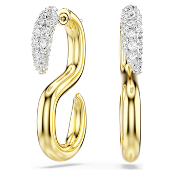 swarovski dextera earrings  round cut  white  mixed metal finish