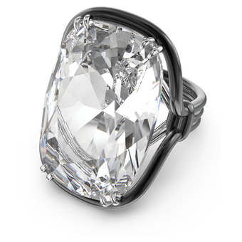 swarovski harmonia ring  oversized floating crystal  white  mixed metal finish