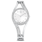 swarovski hyperbola bangle watch swiss made metal bracelet silver tone stainless steel