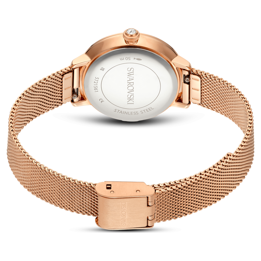 swarovski certa watch  swiss made  metal bracelet  rose gold tone  rose gold tone finish
