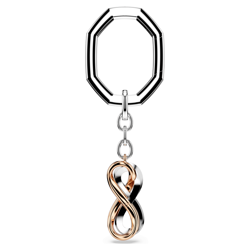 swarovski key ring  infinity  white  mixed metal finish