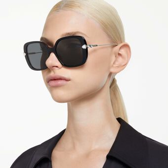 swarovski sunglasses  oversized  square shape  sk6011el  black