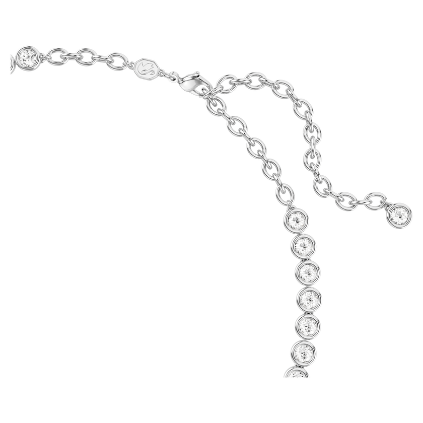 swarovski imber tennis necklace  round cut  white  rhodium plated