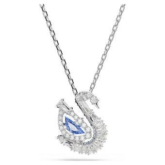 swarovski swan pendant mixed cuts swan blue