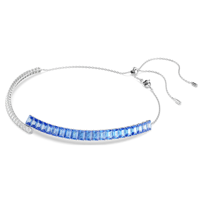 swarovski matrix choker  mixed cuts  blue  rhodium plated