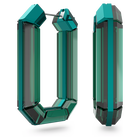 swarovski lucent hoop earrings statement octagon shape green