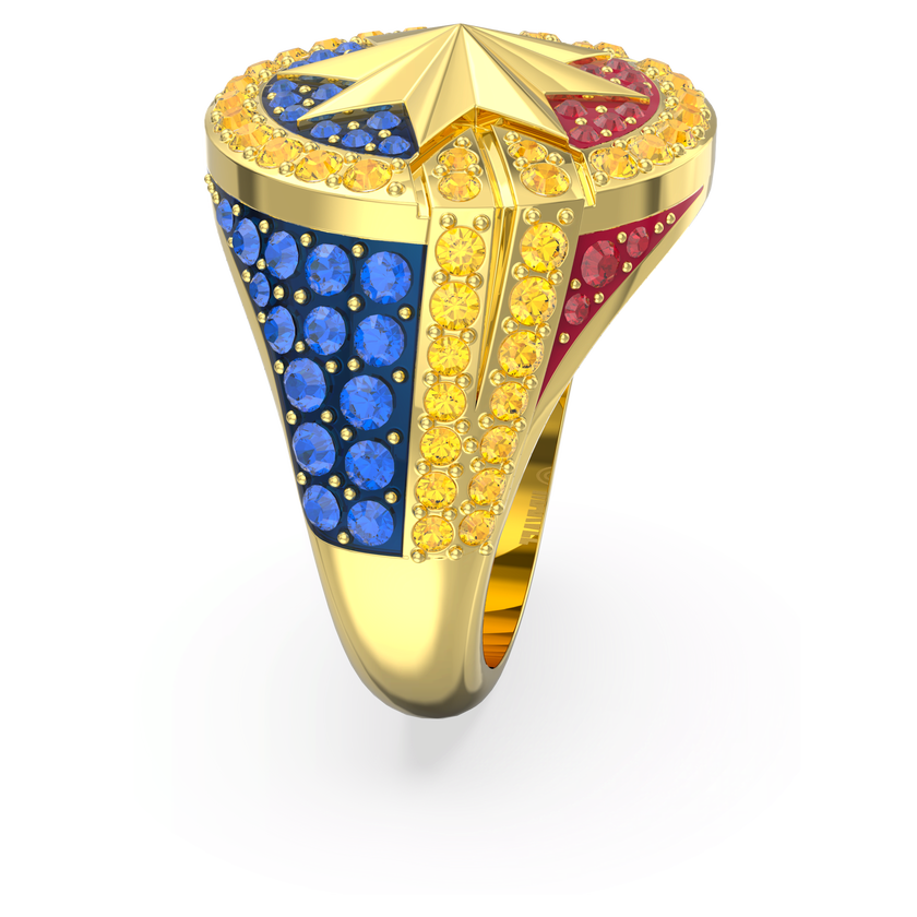 swarovski captain marvel ring  multicolored  gold tone plated