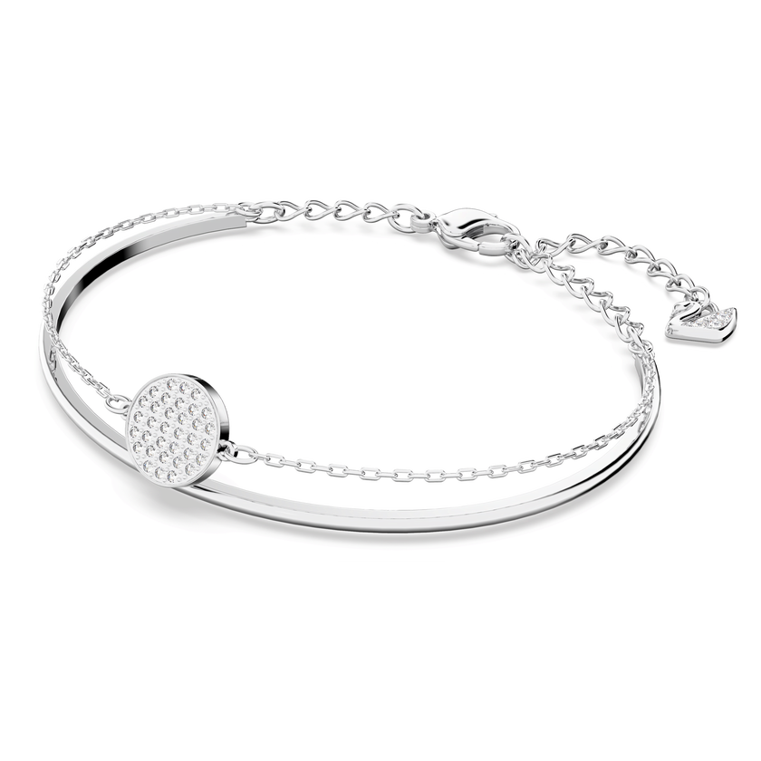 swarovski ginger bangle  white  rhodium plating