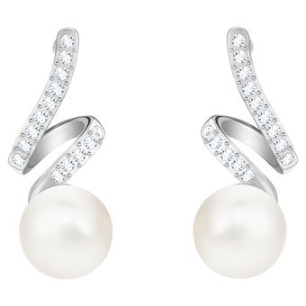 swarovski gabriella drop earrings  white  rhodium plated