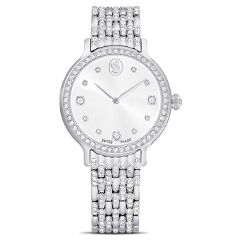 swarovski imber watch swiss made metal bracelet silver tone stainless steel