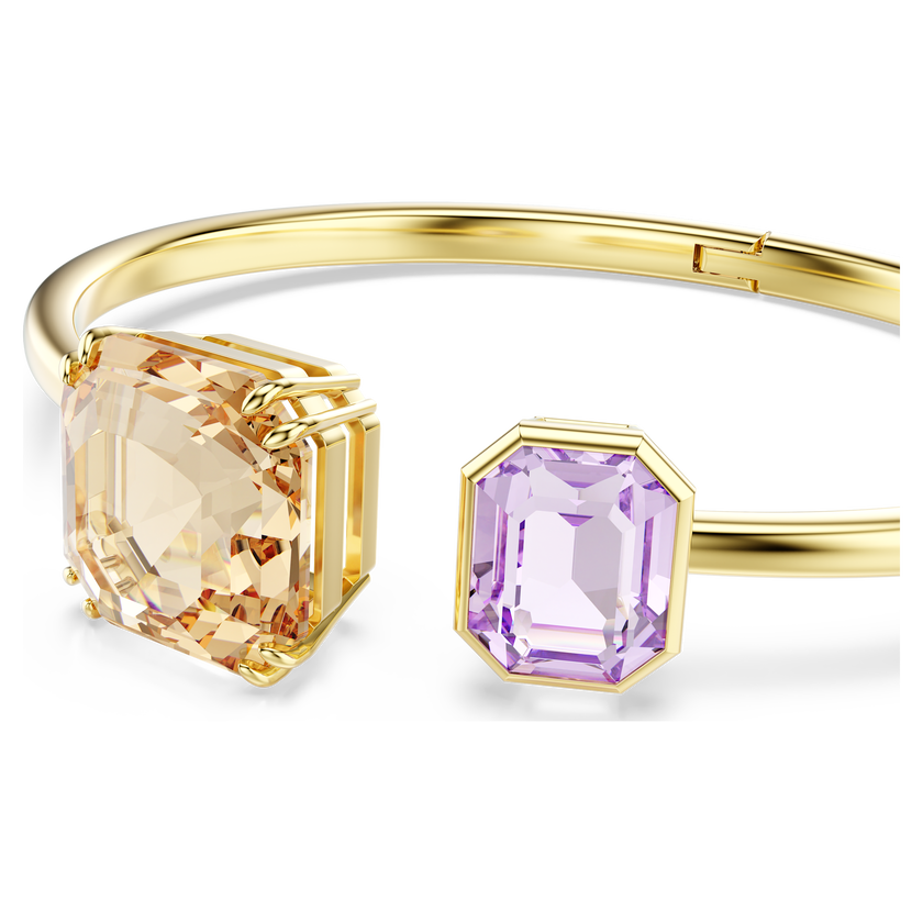 swarovski millenia bangle  octagon cut  multicolored  18k gold finish