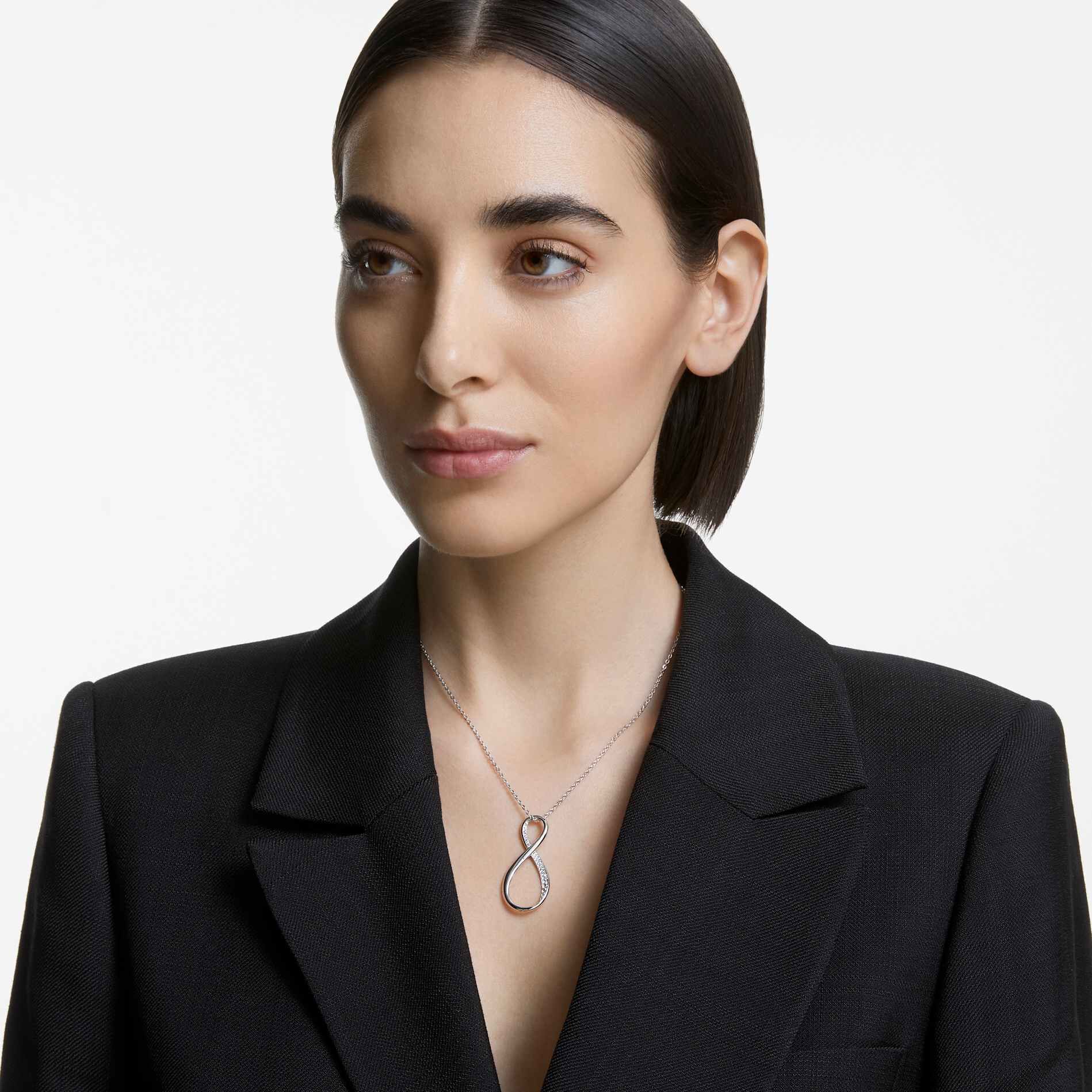 swarovski exist pendant  infinity  white  rhodium plated