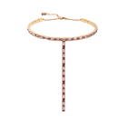 Fluid Necklace, Violet, Rose-gold tone plated