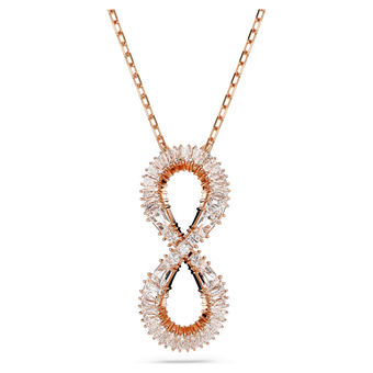 swarovski hyperbola pendant  infinity  white  rose gold tone plated