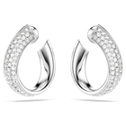 swarovski exist hoop earrings small white rhodium plated