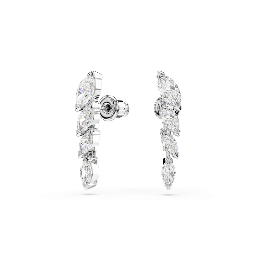 swarovski mesmera earrings  marquise cut  white  rhodium plated