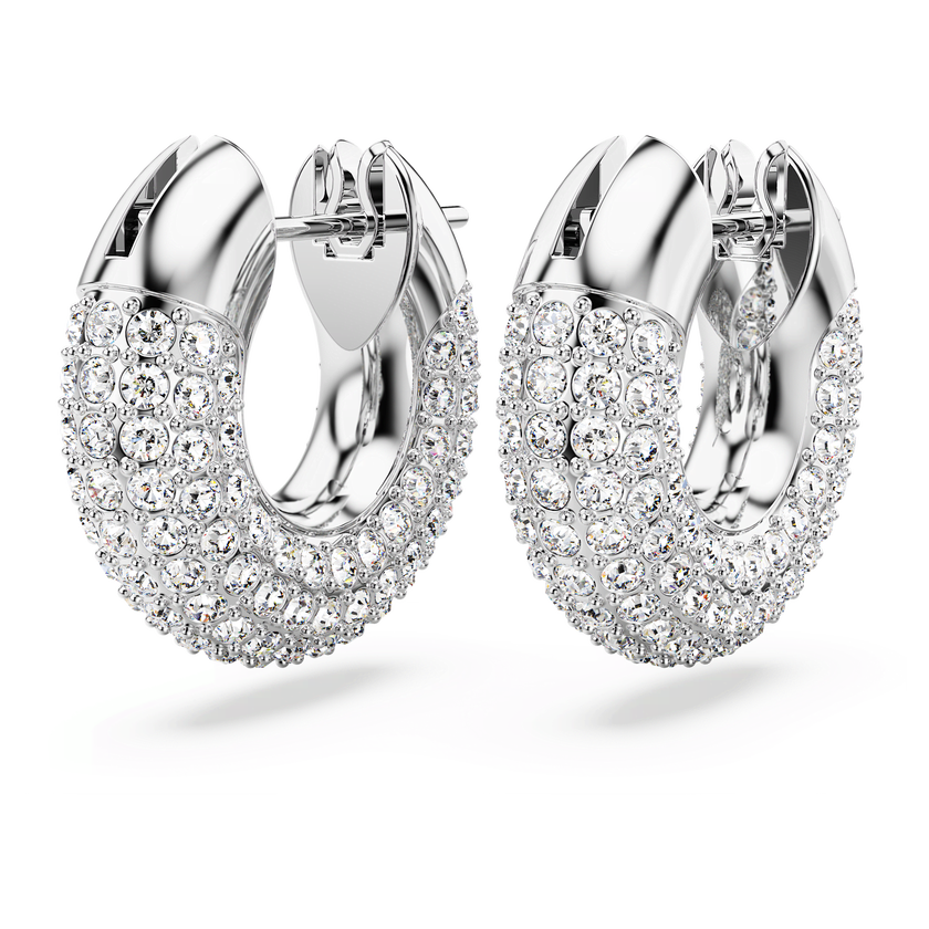 swarovski dextera hoop earrings  pav  crystal  rhodium plated