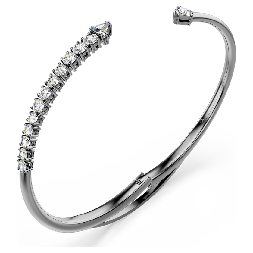swarovski sublima bangle  white  ruthenium plated