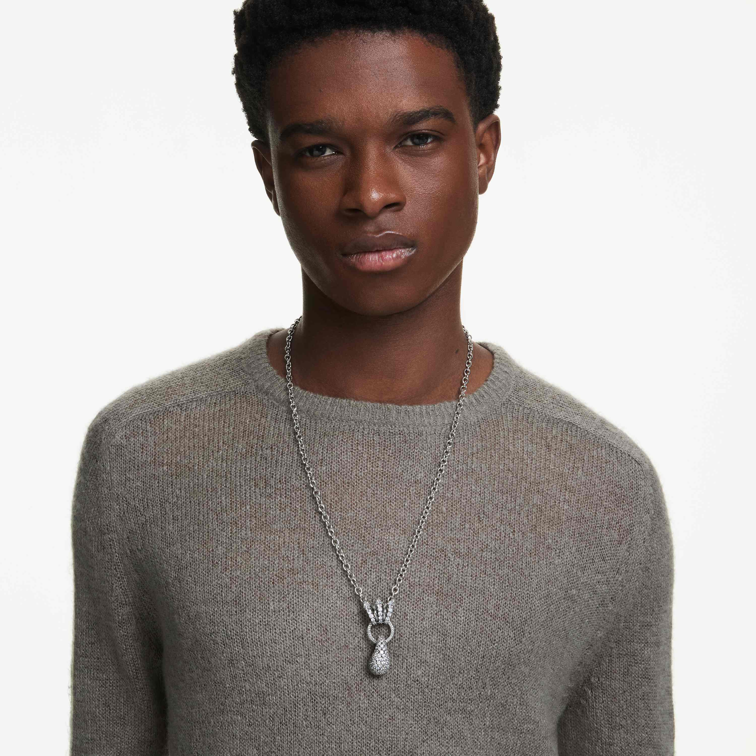 swarovski sublima pendant  mixed cuts  white  ruthenium plated