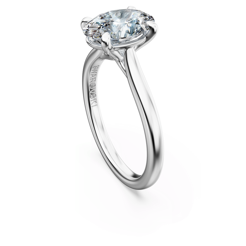 swarovski eternity solitaire ring  lab grown diamonds 2 ct tw  oval shape  18k white gold