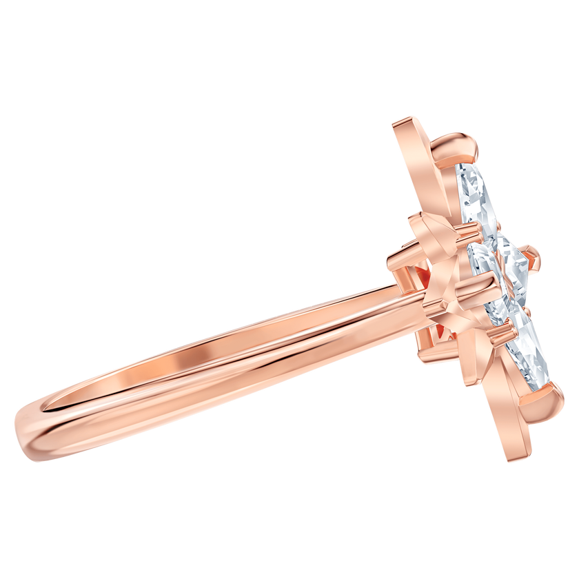 swarovski symbolic star motif ring  white  rose gold tone plated