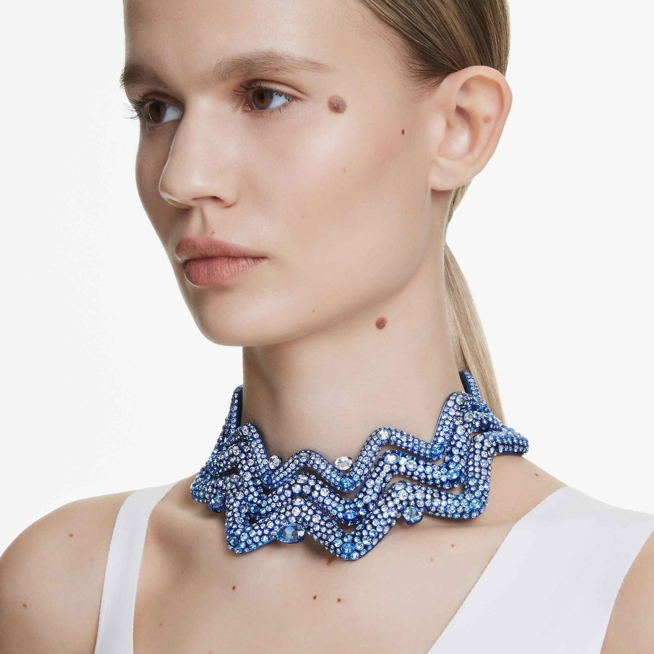 Blue diamante choker clearance