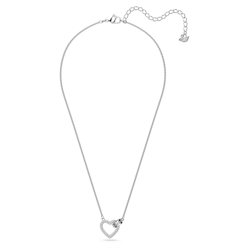swarovski lovely necklace  heart  white  rhodium plated
