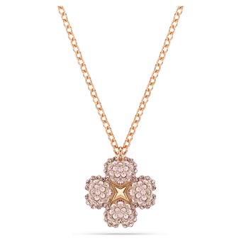 swarovski latisha pendant flower pink rose gold tone plated