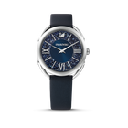 Crystalline Glam Watch, Leather strap, Blue, Stainless steel