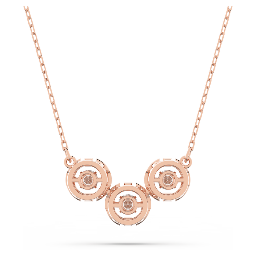 swarovski una necklace  round cut  white  rose gold tone plated
