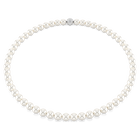 swarovski matrix necklace  crystal pearl  white  rhodium plated